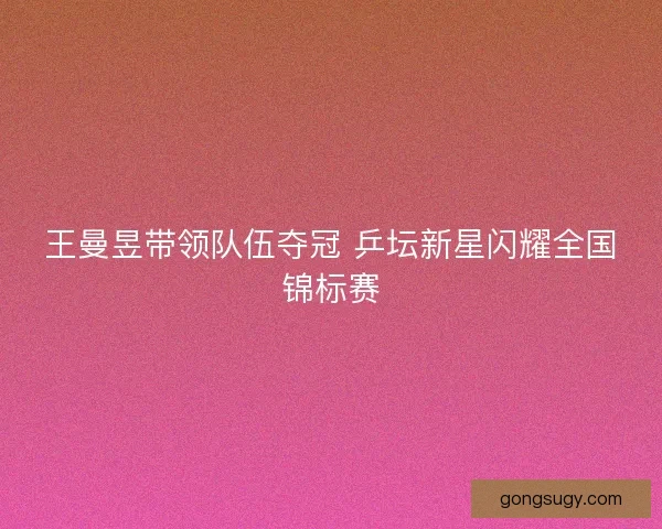 王曼昱带领队伍夺冠 乒坛新星闪耀全国锦标赛